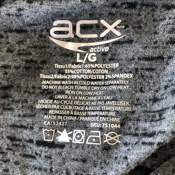 Grey and Black Print Long Sleeve Activewear Top - Picture 2 of 7